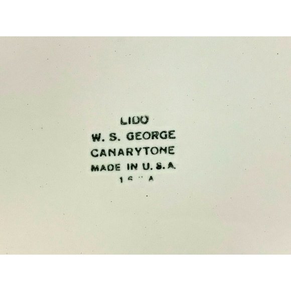 Vintage W.S. George Lido Canarytone Pair of Salad Plates Floral Pattern 7.75" - Picture 7 of 8